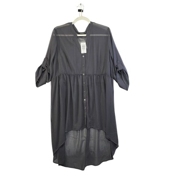 Nwt 2/2x Torrid Lexie Gray Hi-Lo Chiffon Tunic Size #11437435 - Picture 2 of 14